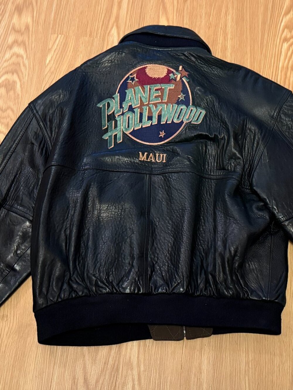 Planet Hollywood Maui Leather Bomber Jacket Size XL NWOT